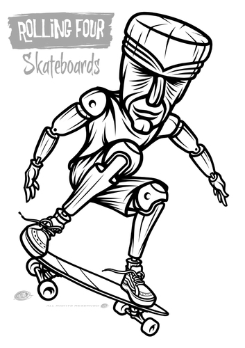 Cartoon: Tiki-Skater2 (medium) by elle62 tagged sport,skateboard,tiki