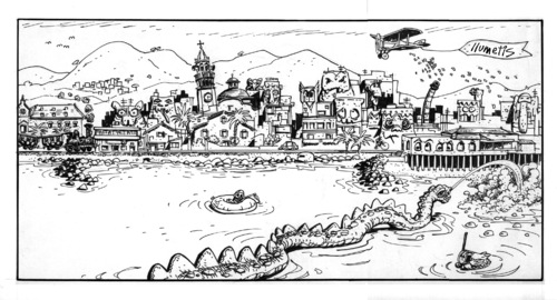 Cartoon: my village (medium) by llumetis tagged folkways,people,sea,house,town