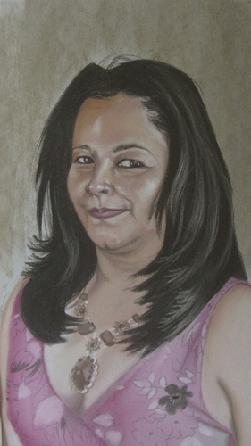 Cartoon: retrato de morena (medium) by David Goytia tagged retrato,pastel,pintura,cuadro