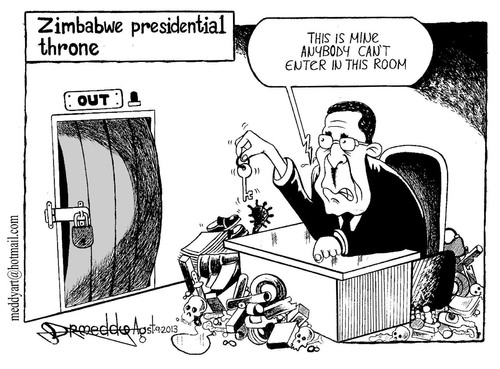Cartoon: mugabe (medium) by drmeddy tagged zimbabwe