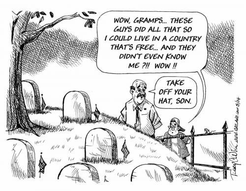 Cartoon: Memorial Day (medium) by terry tagged memorial,day,soldiers,holiday
