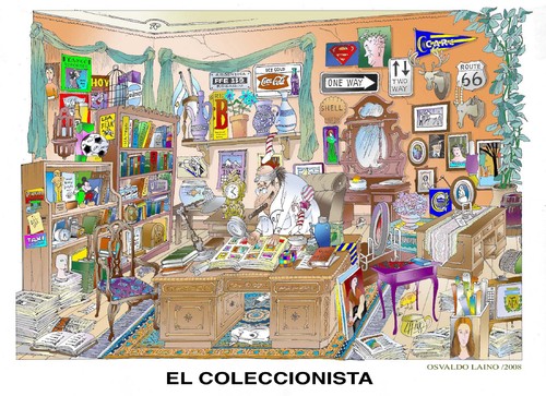 Cartoon: El Coleccionista (medium) by LAINO tagged colecctionista