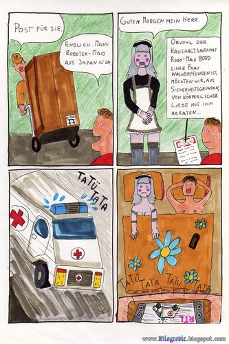 Cartoon: Robo-Maid (medium) by Blogrovic tagged hausmädchen,roboter