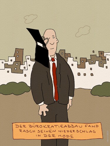Cartoon: Bürokratieabbau (medium) by hollers tagged bürokratieabbau,piercing,mode,aktenordner,augenbraue,bürokratieabbau,piercing,mode,aktenordner,augenbraue