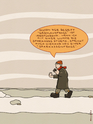 Cartoon: Grönlanddings (medium) by hollers tagged grönland,frage,drohung,überfall,bank,sparkasse,trump,usa,nato,gewalt,erpressung,grönland,frage,drohung,überfall,bank,sparkasse,trump,usa,nato,gewalt,erpressung