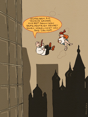 Cartoon: Grüße (medium) by hollers tagged fenstersturz,russland,defenestration,moskau,diktat,urlaubsgrüße,sekretärin,unfall,demokratie,fenstersturz,russland,defenestration,moskau,diktat,urlaubsgrüße,sekretärin,unfall,demokratie