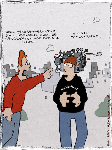 Cartoon: Hörgeräte (medium) by hollers tagged hörgeräte,verbrenner,motor,auto,lärm,motörhead,schwerhörig,aus,fossile,brennstoffe,elektronik,umwelt,ökologie,umweltschutz,abgase,hörgeräte,verbrenner,motor,auto,lärm,motörhead,schwerhörig,aus,fossile,brennstoffe,elektronik,umwelt,ökologie,umweltschutz,abgase