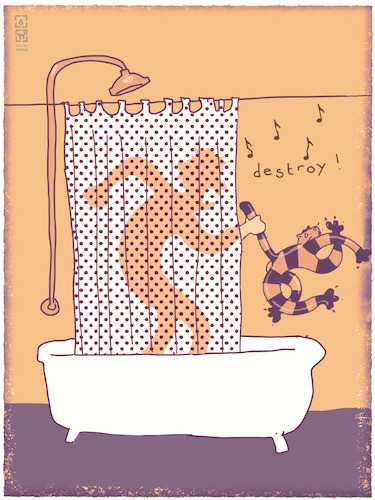Johnny Rotten taking a shower