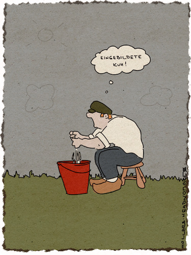 Cartoon: Milch (medium) by hollers tagged eingebildete,kuh,bauer,milch,melken,landwirtschaft,imagination,melker,beleidigung,eingebildete,kuh,bauer,milch,melken,landwirtschaft,imagination,melker,beleidigung