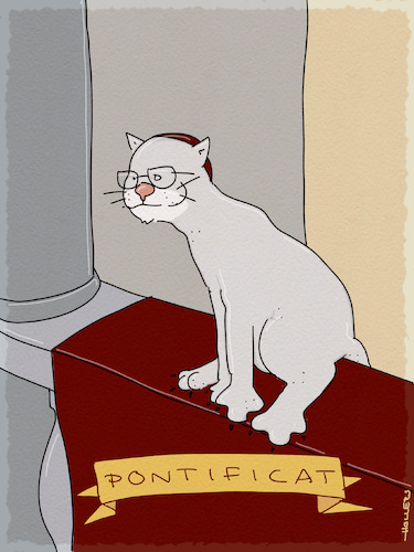 Cartoon: Pontificat Leo (medium) by hollers tagged pontifikat,papst,leo,xiv,katze,balkon,petersplatz,vatikan,pontifikat,papst,leo,xiv,katze,balkon,petersplatz,vatikan