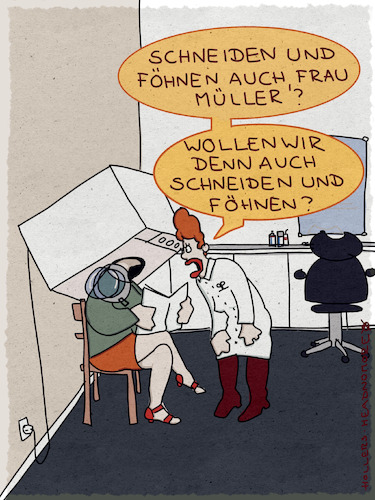 Cartoon: Schnitt! (medium) by hollers tagged schnitt,frisur,haare,frisör,haareschneiden,waschen,waschmaschine,föhnen,lautstärke,kommunikation,schnitt,frisur,haare,frisör,haareschneiden,waschen,waschmaschine,föhnen,lautstärke,kommunikation