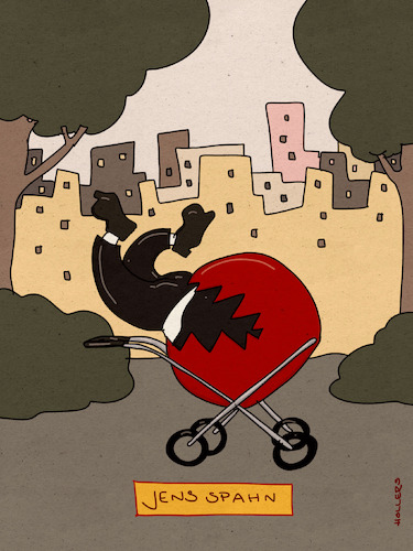 Cartoon: Spahn (medium) by hollers tagged spahn,elternzeit,haushaltsausschuss,ausscheiden,kinderwagen,krankheit,sardinien,urlaub,spahn,elternzeit,haushaltsausschuss,ausscheiden,kinderwagen,krankheit,sardinien,urlaub