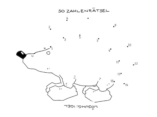 Cartoon: Zahlenrätsel (medium) by hollers tagged rätsel,igel,punkt,zu,rätsel,igel,punkt,zu