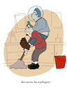 Cartoon: Bemannte Raumpflegerin (small) by hollers tagged bemannte,raumfahrt,raumpflegerin,frau,putzfrau,frauenrolle,mann,raumschiff,astronaut