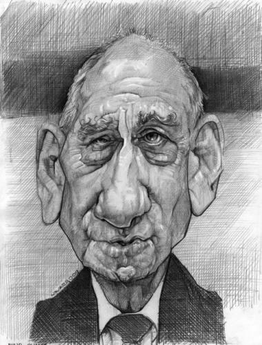 Cartoon: ehud olmert (medium) by salnavarro tagged caricature,pencil,international,politcs