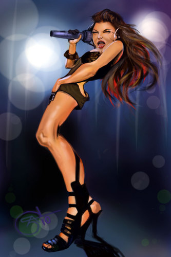 Cartoon: fergie (medium) by salnavarro tagged caricature,finger,painted,fergie,music