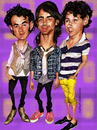 Cartoon: Jonas Brothers (small) by salnavarro tagged finger,painted,ipad,jonas,caricature