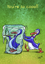 Cartoon: So cool! (small) by Stan Groenland tagged cartoon,animals,art,fun,vacation,penguins,greeting,cards