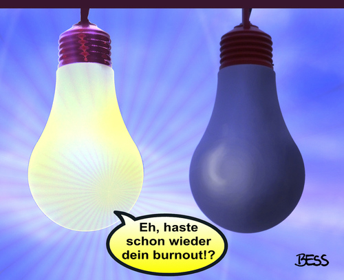 Cartoon: burnout (medium) by besscartoon tagged burnout,glühbirne,krank,energie,licht,bess,besscartoon