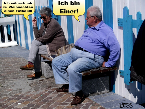 Cartoon: FATSAcK (medium) by besscartoon tagged man,frau,paar,beziehung,fatsak,fatsack,bess,besscartoon