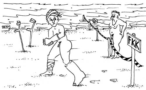 Cartoon: FKK (medium) by besscartoon tagged nackt,meer,männer,fkk,bess,besscartoon