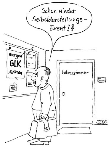 Cartoon: Gesamtlehrerkonferenz (medium) by besscartoon tagged mann,schule,glk,selbstdarstellung,pädagogik,bess,besscartoon