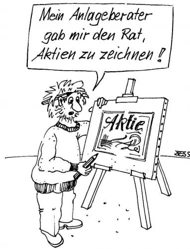 Cartoon: gut beraten (medium) by besscartoon tagged maler,geld,künstler,aktie,börse,bess,besscartoon