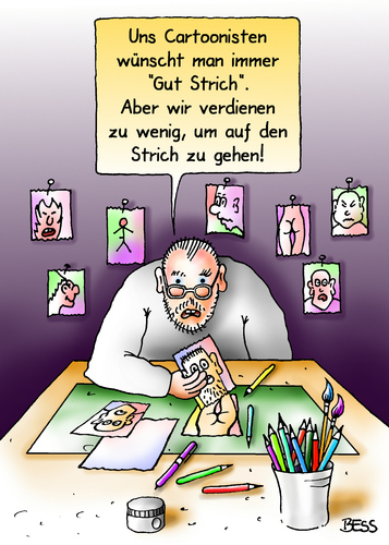 Cartoon: Gut Strich (medium) by besscartoon tagged cartoon,mann,zeichnen,strich,prostitution,bess,besscartoon
