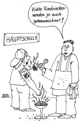 Cartoon: Hauptschule (medium) by besscartoon tagged lehrer,hauptschule,schule,pädagogik,brandzeichen,bess,besscartoon