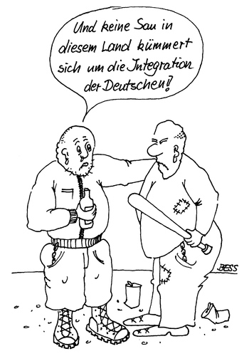 Cartoon: Integration (medium) by besscartoon tagged integration,deutsch,deutschland,hartz,rechtsradikal,bess,besscartoon