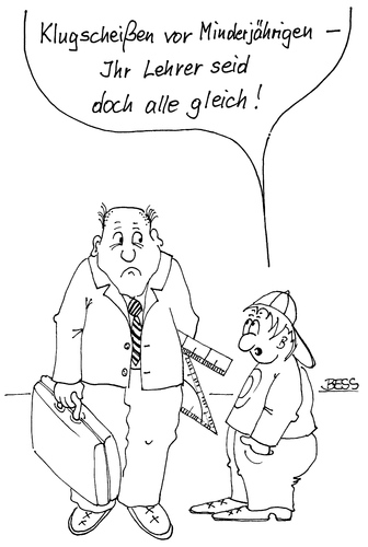Cartoon: Klugscheißer (medium) by besscartoon tagged besscartoon,bess,pubertät,minderjährige,kluscheissen,pädagogik,schüler,lehrer,schule