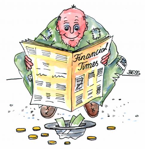 Cartoon: Lesen bildet (medium) by besscartoon tagged banken,krise,bettler,geld,armut,mann,hartz,bess,besscartoon