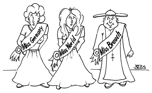 Cartoon: MissBrauch (medium) by besscartoon tagged missbrauch,kirche,misswahl,pfarrer,bess,besscartoon