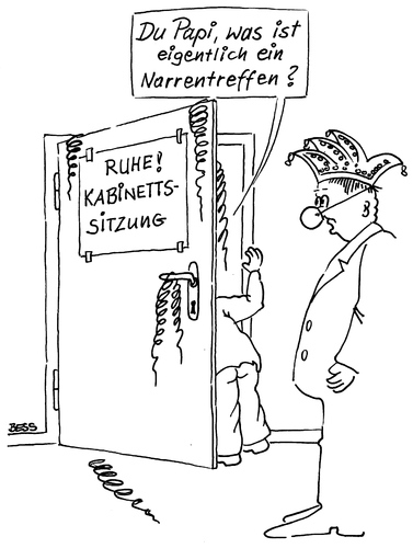 Cartoon: Narrentreffen (medium) by besscartoon tagged karneval,vater,sohn,kabinett,politiker,bess,besscartoon