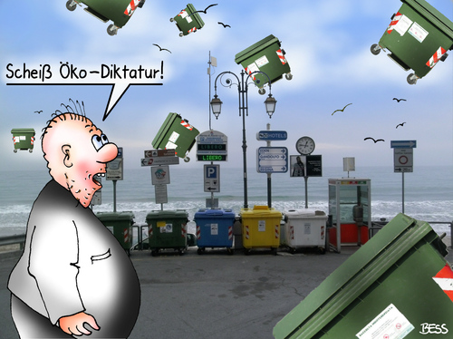 Cartoon: Öko - Diktatur (medium) by besscartoon tagged meer,mülltonne,öko,diktatur,umweltschutz,ökologie,umweltverschmutzung,abfall,müll,bess,besscartoon