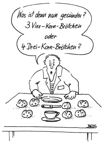 Cartoon: Das ist die Frage (medium) by besscartoon tagged besscartoon,bess,diät,brötchen,essen,mann