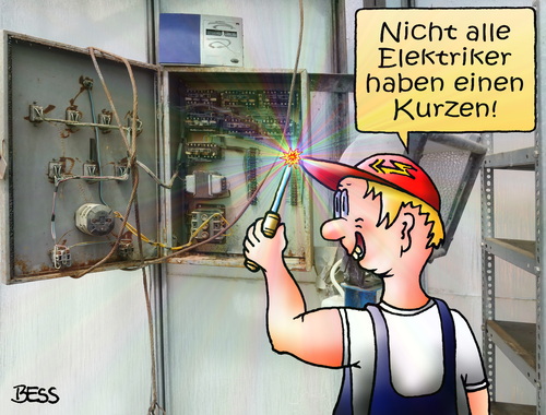 Cartoon: ohne Titel (medium) by besscartoon tagged mann,elektriker,kurzen,kurzschluss,sexualität,bess,besscartoon