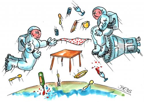 Cartoon: Picknick (medium) by besscartoon tagged weltraum,picknick,männer,mann,besscartoon,bess,essen,trinken