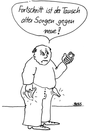 Cartoon: Sorgentelefon (medium) by besscartoon tagged mann,handy,sorgen,geld,pleite,telefon,bess,besscartoon