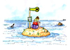Cartoon: Bus stop (small) by besscartoon tagged insel,meer,schiffbruch,koffer,bus,bushaltestelle,bess,besscartoon