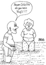 Cartoon: Cellulitis (small) by besscartoon tagged mann,frau,paar,ehe,beziehung,cellulitis,gesundheit,meer,schönheit,profil,beine,baden,bess,besscartoon