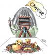 Cartoon: Cheese (small) by besscartoon tagged bess,besscartoon,mann,fotograf,essen,käse
