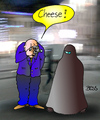Cartoon: Cheese (small) by besscartoon tagged burka,islam,religion,fotografieren,cheese,fotograf,bess,besscartoon