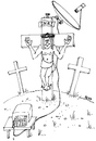 Cartoon: Fernsehvergnügen (small) by besscartoon tagged religion,kirche,katholisch,jesus,kreuz,tv,fernsehen,satellitenschüssel,bess,besscartoon
