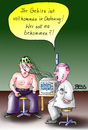 Cartoon: Fragen kostet nichts! (small) by besscartoon tagged arzt,patient,gehirn,gesund,krank,organspende,bess,besscartoon