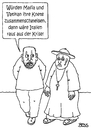 Cartoon: unheilige Allianz (small) by besscartoon tagged mafia,vatikan,italien,krise,eu,euro,europa,pfarrer,kirche,knete,geld,bess,besscartoon