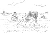 Cartoon: Post (small) by besscartoon tagged mann,meer,insel,post,flaschenpost,bess,besscartoon
