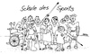 Cartoon: Schule des Sports (small) by besscartoon tagged schule,lehrer,schüler,pädagogik,sport,verletzung,bewegung,gesundheit,krank,gips,bess,besscartoon