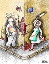 Cartoon: Willkommen Zuhause (small) by besscartoon tagged mann,frau,ehe,paar,beziehung,gewalt,bedrohung,wellholz,alkohol,bess,besscartoon
