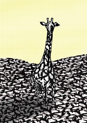 Cartoon: Giraffe (medium) by Vlado Mach tagged animal,giraffe,dry,ground